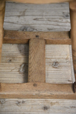 アンティーク　剥離　無垢　木製　スツール　フレンチ