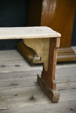 アンティーク　木製　スツール　花台　ステップ　フレンチ