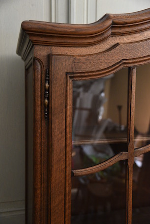 アンティーク　フレンチ　ガラス　キャビネット　ディスプレイキャビネット