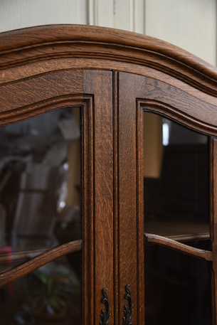 アンティーク　フレンチ　ガラス　キャビネット　ディスプレイキャビネット