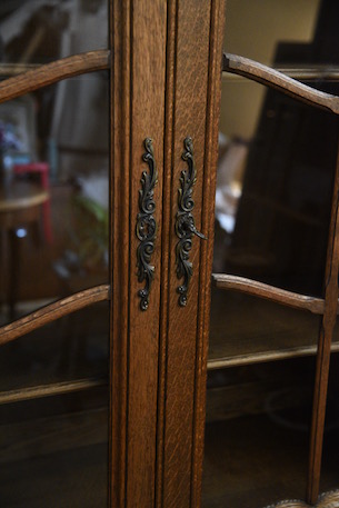 アンティーク　フレンチ　ガラス　キャビネット　ディスプレイキャビネット