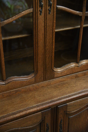 アンティーク　フレンチ　ガラス　キャビネット　ディスプレイキャビネット