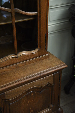 アンティーク　フレンチ　ガラス　キャビネット　ディスプレイキャビネット