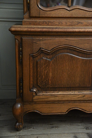 アンティーク　フレンチ　ガラス　キャビネット　ディスプレイキャビネット