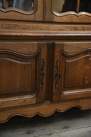 アンティーク　フレンチ　ガラス　キャビネット　ディスプレイキャビネット