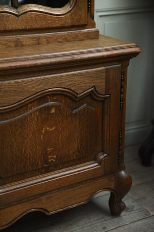 アンティーク　フレンチ　ガラス　キャビネット　ディスプレイキャビネット