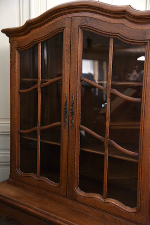 アンティーク　フレンチ　ガラス　キャビネット　ディスプレイキャビネット