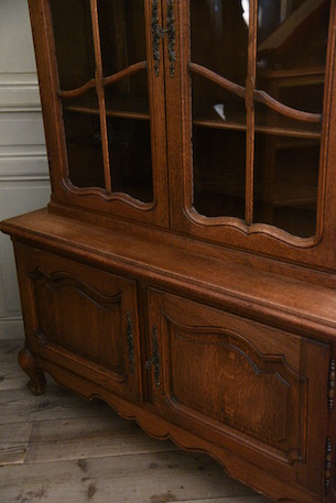 アンティーク　フレンチ　ガラス　キャビネット　ディスプレイキャビネット