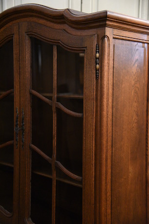 アンティーク　フレンチ　ガラス　キャビネット　ディスプレイキャビネット