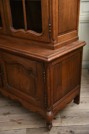 アンティーク　フレンチ　ガラス　キャビネット　ディスプレイキャビネット