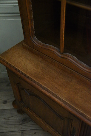 アンティーク　フレンチ　ガラス　キャビネット　ディスプレイキャビネット