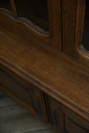 アンティーク　フレンチ　ガラス　キャビネット　ディスプレイキャビネット