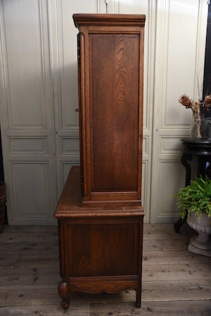 アンティーク　フレンチ　ガラス　キャビネット　ディスプレイキャビネット