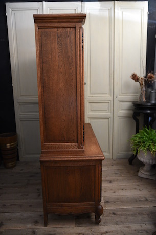 アンティーク　フレンチ　ガラス　キャビネット　ディスプレイキャビネット