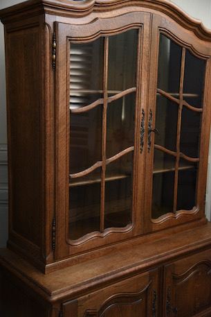 アンティーク　フレンチ　ガラス　キャビネット　ディスプレイキャビネット