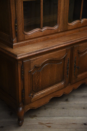 アンティーク　フレンチ　ガラス　キャビネット　ディスプレイキャビネット