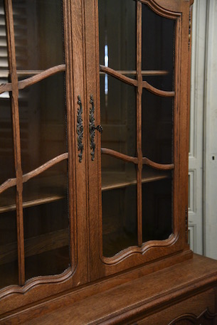 アンティーク　フレンチ　ガラス　キャビネット　ディスプレイキャビネット