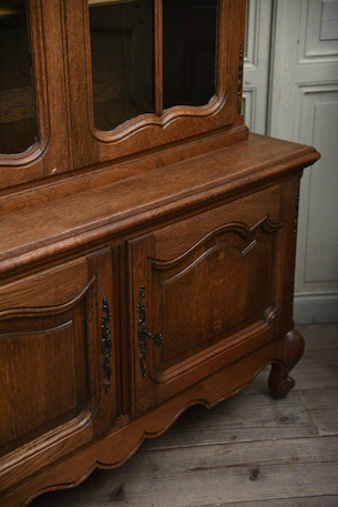 アンティーク　フレンチ　ガラス　キャビネット　ディスプレイキャビネット