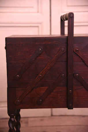 アンティーク　ソーイングボックス　裁縫箱　フランス