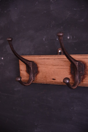 アンティーク　木製　コートフック　５連フック　フレンチ