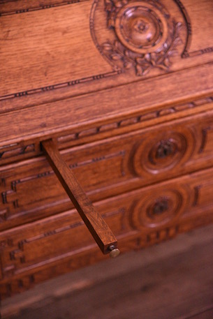 アンティーク　木製　ビューロー　フレンチ　ルイ16世