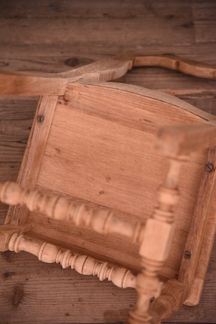 アンティーク　チャーチチェア　フレンチ　木製　３