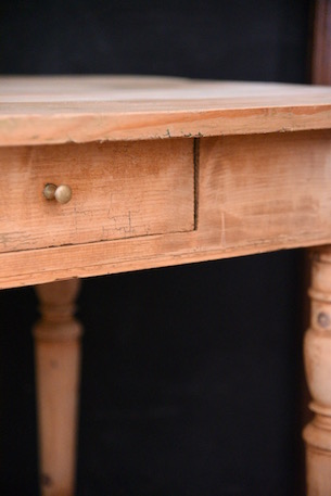 アンティーク　木製　ドロワー　テーブル　ダイニング　フレンチ　剥離