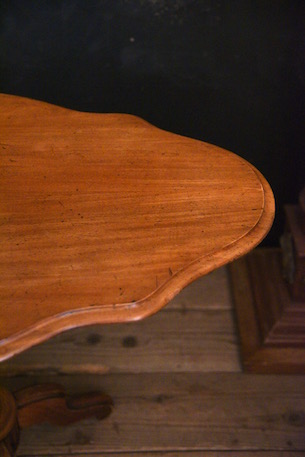 アンティーク　ティルトップ　テーブル　フレンチ　木製　オーバル　ラウンド