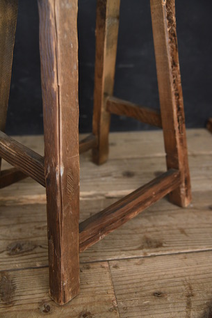アンティーク　フレンチ　スツール　木製　腰掛け　ビンテージ