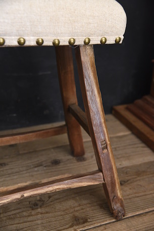 アンティーク　フレンチ　スツール　木製　腰掛け　ビンテージ 2