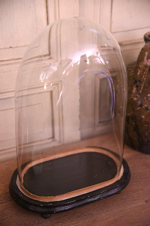 アンティーク　ガラスドーム　オーバル　フレンチ　ナポレオン