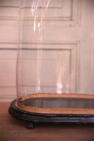アンティーク　ガラスドーム　オーバル　フレンチ　ナポレオン