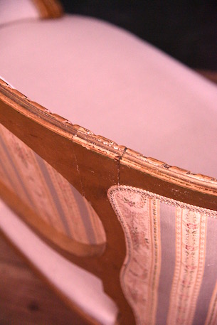 アンティーク　フレンチ　ソファ　セティ　リネン　ルイ１６世　ルイ１５世
