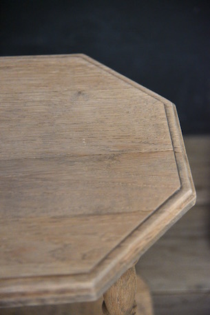 アンティーク　サイドテーブル　フレンチ　剥離　八角形
