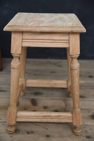 アンティーク　剥離　木製　スツール　フレンチ　ろくろ脚　花台　サイドテーブル