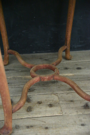 アンティーク　猫脚　テーブル　オーバル　剥離　フレンチ