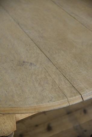 アンティーク　フレンチ　ドロップリーフテーブル　剥離　ラウンドテーブル