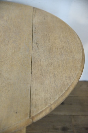 アンティーク　フレンチ　ドロップリーフテーブル　剥離　ラウンドテーブル