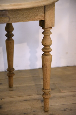 アンティーク　フレンチ　ドロップリーフテーブル　剥離　ラウンドテーブル