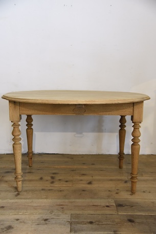 アンティーク　フレンチ　ドロップリーフテーブル　剥離　ラウンドテーブル