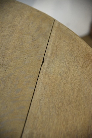 アンティーク　フレンチ　ドロップリーフテーブル　剥離　ラウンドテーブル