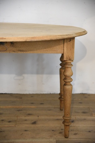 アンティーク　フレンチ　ドロップリーフテーブル　剥離　ラウンドテーブル