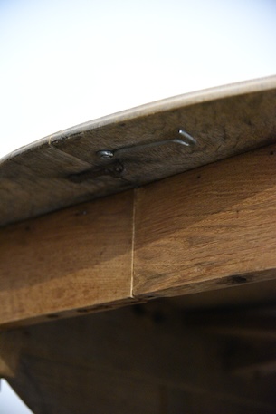 アンティーク　フレンチ　ドロップリーフテーブル　剥離　ラウンドテーブル