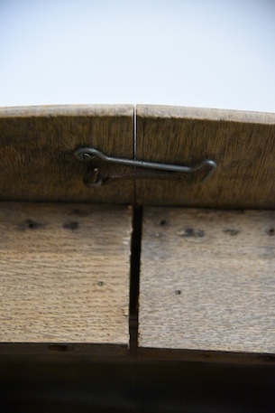 アンティーク　フレンチ　ドロップリーフテーブル　剥離　ラウンドテーブル