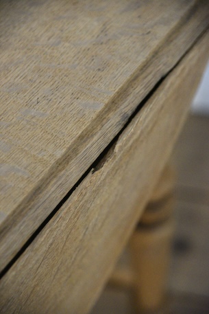 アンティーク　フレンチ　ドロップリーフテーブル　剥離　ラウンドテーブル