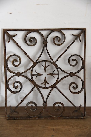 アンティーク　アイアンパネル　アイアングリル　フレンチ　ガーデニング　１