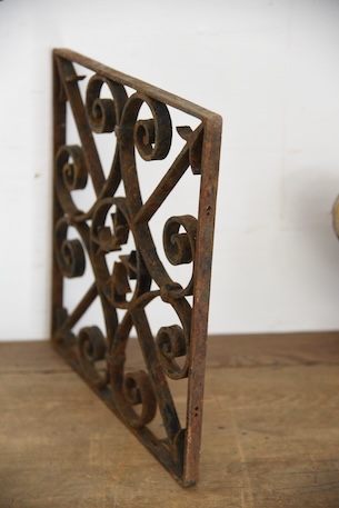 アンティーク　アイアンパネル　アイアングリル　フレンチ　ガーデニング　１