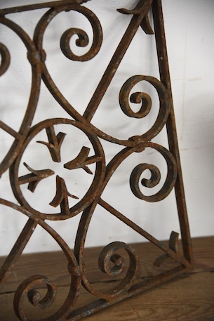 アンティーク　アイアンパネル　アイアングリル　フレンチ　ガーデニング　１