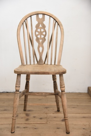 アンティーク　ヴィンテージ　ホイールバックチェア　ダイニングチェア　イギリス　剥離　２