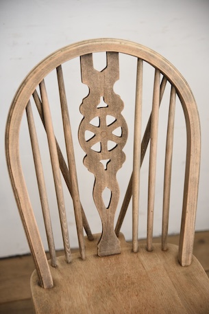 アンティーク　ヴィンテージ　ホイールバックチェア　ダイニングチェア　イギリス　剥離　２